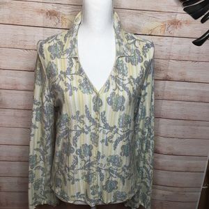 J Jill green with gray floral print sweate…